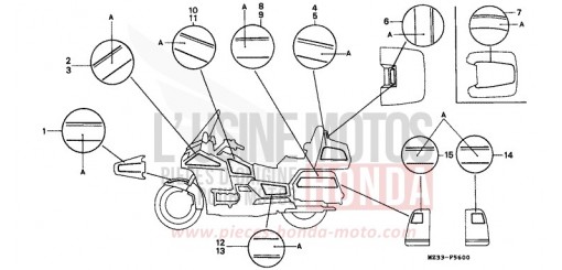 RAYURE (GL1500SEP/SER/SES/SET) GL1500SER de 1994
